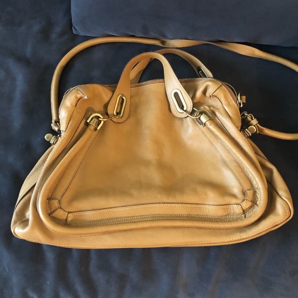 Chloe Paraty handbag in tan grained leather-large - Picture 3 of 8